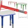 23.625''W x 47.25''L Height Adjustable Rectangular Plastic Activity Table with Grey Top Available In Green, Red, Blue (Default)