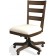 Wood Back Upholstered Desk Chair Perspectives Collection - Brushed Acacia Finish