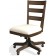 Wood Back Upholstered Desk Chair Perspectives Collection - Brushed Acacia Finish