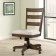 Wood Back Upholstered Desk Chair Perspectives Collection - Brushed Acacia Finish