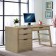 Single pedestal desk sun-drenched Acacia finish #28130