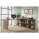 Return desk 28133 with Peninsula desk bookcase combo 28134-Sun Drenched Acacia Finish