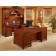 Antigua Kneehole Credenza shown here with Executive Desk 7480-36, Swan Executive High Back Chair 7480-836, and Palladium Overhead Storage Hutch 7480-62, each sold separately
