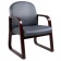 Mahogany Chair with Grey Fabric