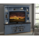 Americana Modern 92" TV Console with Hutch, Backpanel and LED Lights, Denim