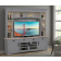 Americana Modern 92" TV Console with Hutch, Backpanel and LED Lights, Dove