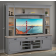 Americana Modern 92" TV Console with Hutch, Backpanel and LED Lights, Dove