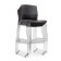 Boss Black Stack Stool with Chrome Frame, Set of 2