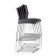 Boss Black Stack Stool with Chrome Frame, Set of 2