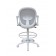Boss Grey Mesh, Flip Arm, Stool, White Frame