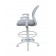 Boss Grey Mesh, Flip Arm, Stool, White Frame