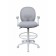 Boss Grey Mesh, Flip Arm, Stool, White Frame