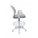 Boss Grey Mesh, Flip Arm, Stool, White Frame