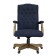 BOSS Executive Denim Blue Commercial Grade Linen Chair With Driftwood Finish Frame