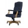 BOSS Executive Denim Blue Commercial Grade Linen Chair With Driftwood Finish Frame