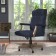BOSS Executive Denim Blue Commercial Grade Linen Chair With Driftwood Finish Frame