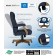 BOSS Executive Denim Blue Commercial Grade Linen Chair With Driftwood Finish Frame