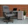 BOSS Executive Slate Grey Commercial Grade Linen Chair With Driftwood Finish Frame