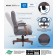 BOSS Executive Slate Grey Commercial Grade Linen Chair With Driftwood Finish Frame