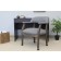 Boss Modern Captain’s Guest, Accent or Dining Chair in Slate Grade Commercial Grade Linen With Casters