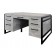 Mason Double Pedestal Desk by Martin Furniture, Concrete