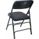 Advantage Black Padded Metal Folding Chair - Black Fabric Seat