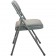 Advantage Grey Padded Metal Folding Chair - Grey Fabric Seat