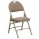HERCULES Series Ultra-Premium Triple Braced Beige Fabric Metal Folding Chair with Easy-Carry Handle 