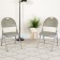 2-Pack HERCULES Series Ultra-Premium Triple Braced Gray Vinyl Metal Folding Chair with Easy-Carry Handle