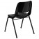 Hercules Series 440 lb. Capacity Black Ergonomic Shell Stack Chair 12" Seat Black Black Frame