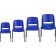 Hercules Series 440 lb. Capacity Navy Ergonomic Shell Stack Chair 12" Seat Height Black Frame