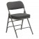 HERCULES Series Premium Curved Triple Braced & Double Hinged Gray Fabric Upholstered Metal Folding Chair