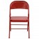 Set of 2 - HERCULES Series Triple Braced & Double Hinged Red Metal Folding Chair