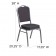 HERCULES Series Crown Back Stacking Banquet Chair in Black Patterned Fabric - Silver Vein Frame 