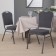 HERCULES Series Crown Back Stacking Banquet Chair in Black Patterned Fabric - Silver Vein Frame 