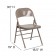 Set of 2 - TRIPLE BRACED & DOUBLE HINGED BEIGE METAL FOLDING CHAIR