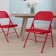 Set of 2 - HERCULES Series Triple Braced & Double Hinged Red Metal Folding Chair