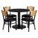 Round 36" Black Laminate Table Set W/4 Chairs