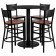 Round 36" Black Laminate Bar Height Table W/4 Bar Stools