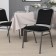 HERCULES Series Stacking Banquet Chair in Black Vinyl - Silver Vein Frame