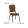 HERCULES Series Crown Back Stacking Banquet Chair in Coffee Fabric - Gold Vein Frame