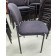 Used Oversized Charcoal Gray Fabric Stacking Chair