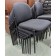 Used Oversized Charcoal Gray Fabric Stacking Chair