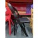 Used Wood Folding Chair with Padded Seat, Black
