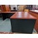 Used Cherry and Black L-Shape Desk