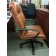 Used Teknion Harrington Executive Chair, Chestnut Brown Leather