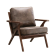 Wood and Vegan Leather Retro Accent Chair, Brown