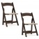 Set of 2- HERCULES Series Fruitwood Wood Folding Chair with Vinyl Padded Seat