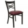 HERCULES Series Black ''X'' Back Metal Restaurant Chair - Burgundy Vinyl Seat 