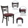HERCULES Series Black ''X'' Back Metal Restaurant Chair - Burgundy Vinyl Seat 